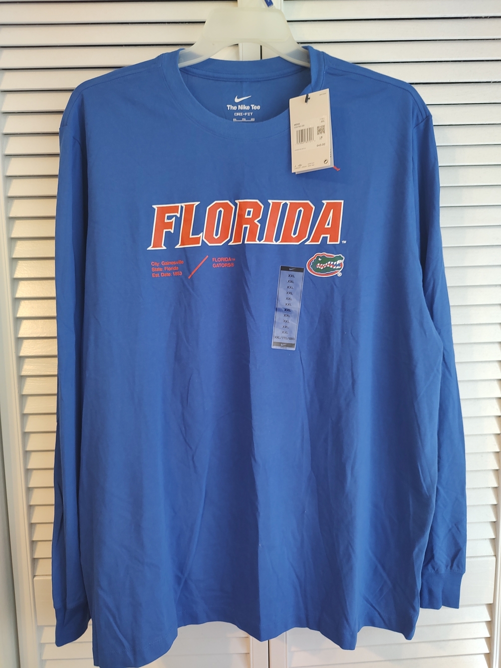 Nike Long-Sleeve Florida Gators Tee - Royal Blue with Orange Logo